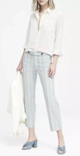 Banana Republic Women Size 12P Linen Straight Avery Ankle Length Pant 98 NWT