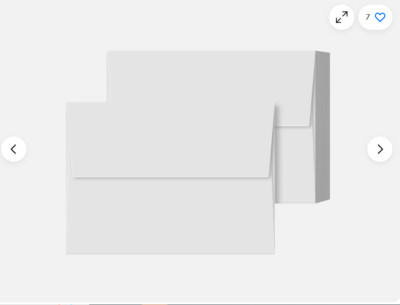 1000 A6 Envelopes 4 3/4'' x 6 1/2'' 24lb (90gsm), White, Gummed Square Flap