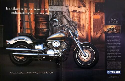 1999 Yamaha V-Star 1100 photo moto introduction 2 pages vintage imprimé annonce - Photo 1 sur 1