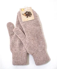 Yak Wool blend, Mittens Brown Gloves, Unisex Comfortable Made in Mongolia