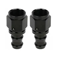 2PC Straight Push on Lock Hose Fitting Oil/Fuel/Gas Line Adapter 6AN 8AN 10AN