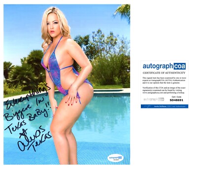 ALEXIS TEXAS SIGNED SEXY XXX ACTRESS 8x10 PHOTO - ACOA COA