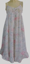VTG Lauren Rogers Gold Label Cotton Lace Baby Doll Nightgown sz S Cottagecore