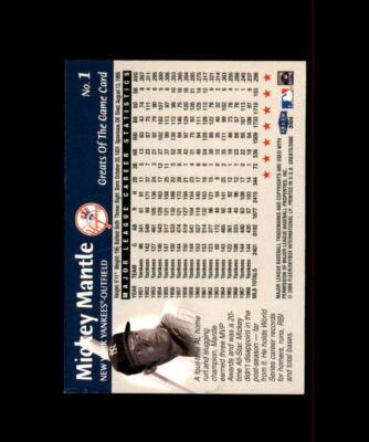 2000 Fleer Greats of the Game MICKEY MANTLE #1 NEW YORK YANKEES | eBay