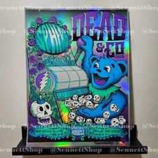 SIGNED Antonio Reonegro Dead & Company Sphere 2025 Scratch off FOIL Poster, Blue
