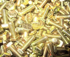 100 1/4-20 X 1 Hex Head Cap Screws Grade 8 Yellow Zinc