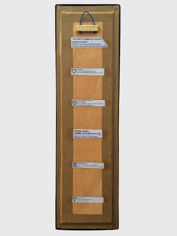 Vintage Hand carved Adinkra Symbols African Ghana Decorative Wall Frame - Image 2 of 2