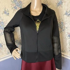 Layer 8 Black Mesh Sleeve Lightweight Jacket, Size M
