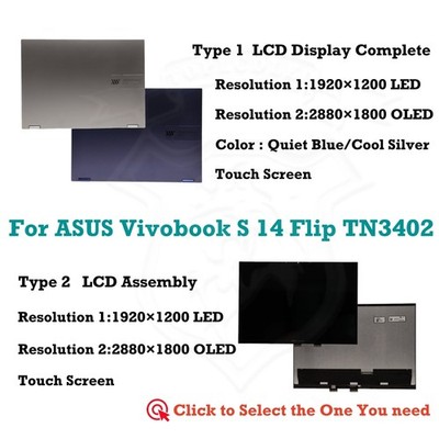 14'' LCD Touch Full Screen Hinge Up For ASUS Vivobook S 14 Flip TN3402YA-LZ128W