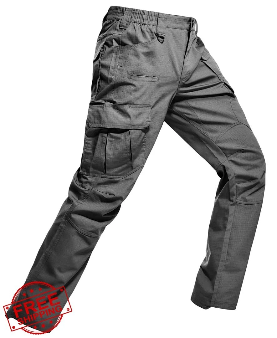 LeapsLion Men's Ripstop Tactical Work Cargo Pants Water Resistant
