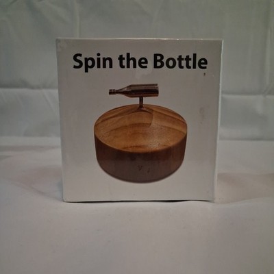 Spin the Bottle Game   Metal Bottle & Wooden Base Kissing Drinking Party Fun