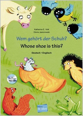 Wem gehört der Schuh? Bilderbuch zweisprachig Deutsch Englisch Kinder ab 4 Jahre