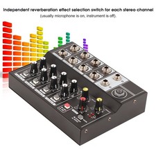Q48 8‑Channel Stereo Sound Mixer Karaoke Mic Amplifier Console New