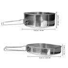 6 Piece Portable Stainless Steel Cookware Set Picnic Pot Frying Pan Plates Cups