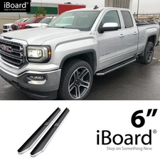 APS Running Board Polished 6" Fit Silverado Sierra Double Cab 19-26