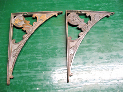 #ad #ad VINTAGE ART NOUVEAU STEEL SHELF BRACKETS GENUINE AUTHENTIC USA $95.00