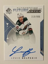 Louie Belpedio 2018-19 SP Authentic Future Watch Auto Rookie /999 Wild