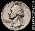 1951-D Silver Washington Quarter - Scarce  Better Date  No Reserve  #G9436
