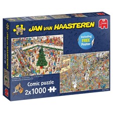 (B-WARE) Jan van Haasteren Einkaufen vor den Feiertagen 2x1000T Puzzle (B-WARE)