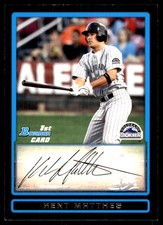 Kent Matthes 2009 Bowman Draft Picks & Prospects #BDPP21 Rockies MLB READ