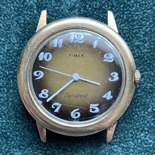 Vintage Timex Vintage Dynabeat Electric Watch 37MM Gold Tone Mens