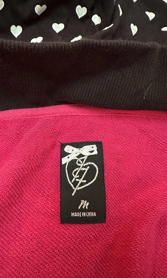 Avril Lavigne Abbey Dawn 朋克滑板纹身粉红色玫瑰拉链连帽衫 M — 第 3/4 张图片