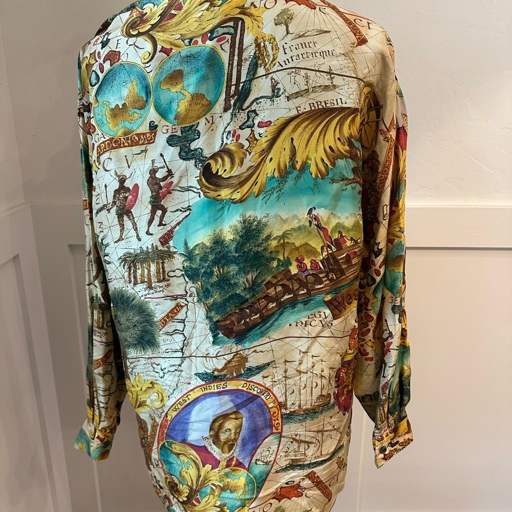 Studio Multicolor Artistic Button Down Shirt - image 4