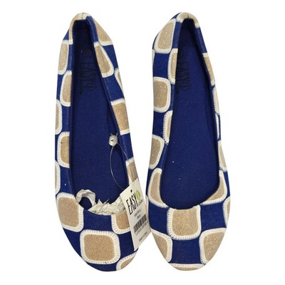 Easy USA NWT Blue Glitter Polka Dot Ballet Flats Size 6 NEW
