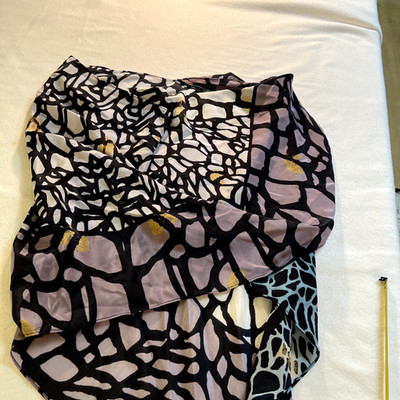 Cocoon House Frida Poncho 100% Silk in Colorful Butterfly Motif NWT Womens