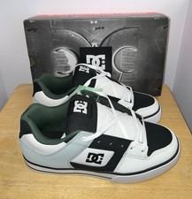 DC Pure NIOB Men s Sz 12 Leather Skate Inspired Sneaker 300660,Wht/Grey/Blk/Grn