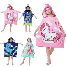 Children's Boys Girls Kids Unisex 3years+ Hoodie Poncho Bath Beach Towel Robe