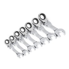 GearWrench 7 Piece 72-Tooth 12 Point Stubby Flex Head Ratcheting Combination SAE