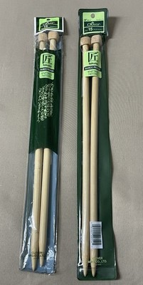 Lot of 2 Clover Takumi Bamboo Premium Single Point Knitting Needles No.15 14''