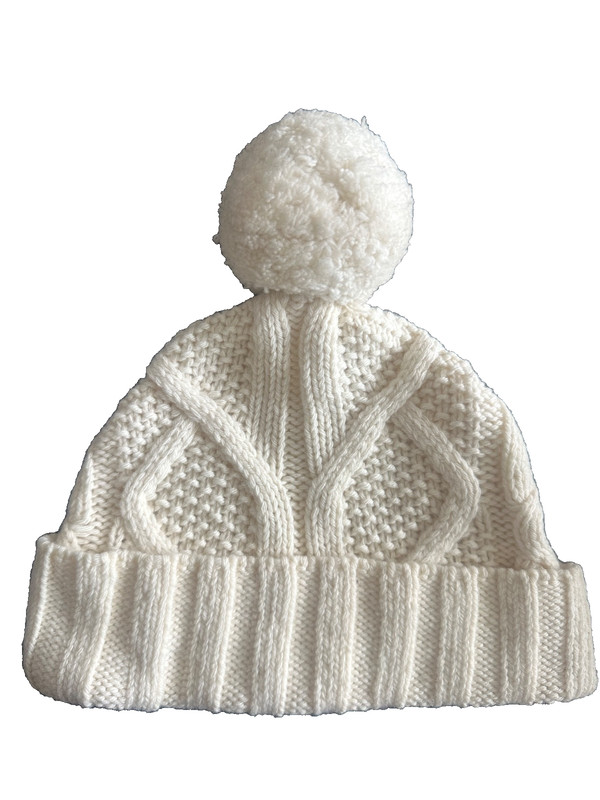 Everlane Women’s   Wool Beanie W/Pom Pom Ivory One Size
