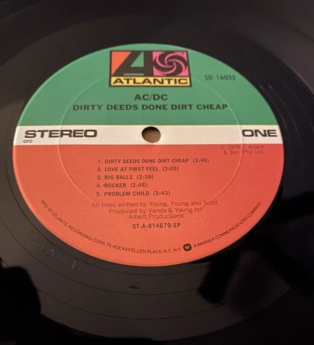 AC/DC - Dirty Deeds Done Dirt Cheap - Vinyl Record LP (Columbia House Sticker) image 3