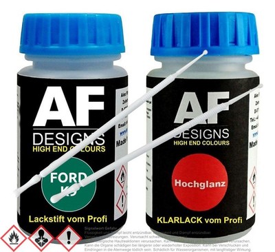 Für FORD K9 Electric Green Metallic Lackstift Klarlack Lacktupfer Autolack Set