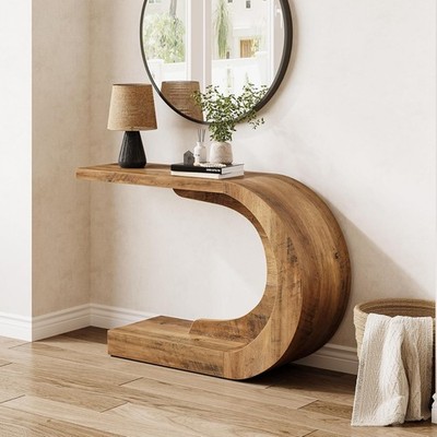 LITTLE TREE Rustic Brown 43.3 Inch Couch Table