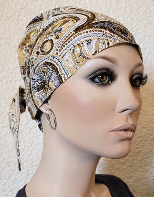 SOMMER KOPFTUCH CHEMO TUCH Mütze Turban Bandana leicht Chemotuch Beige Elsa NEU - Bild 1 von 4