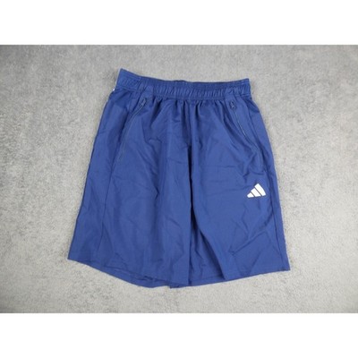 Adidas AEROREADY Mens Navy Blue Athletic Training Shorts Zipper Pockets Size M