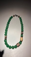 Collier Halskette mit Jade-Kugeln ca. 52 cm
