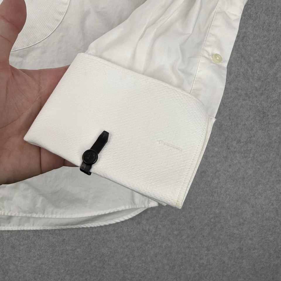 Suitsupply Shirt Mens 40 15.5 White Tuxedo French Cuff Formal Egyptian Cotton - Image 4 of 4