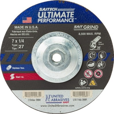 United Abrasives SAIT 20089 7x5/8-11 Ultimate Performance Grinding Wheel 10 pack