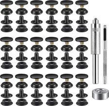 72 Pieces (18Sets) Snap Fastener Kit Tool 15MM Snap Button kit Snaps for Leather