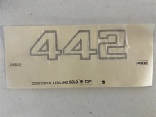 Nos 1985-87 Oldsmobile Cutlass Supreme 442 Front Door Side Decal Gold 22528708