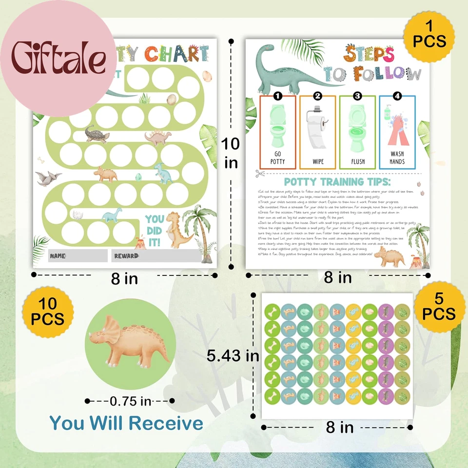 Таблица приучения к горшку, 10 таблиц вознаграждений за приучение к горшку для успеха в туалете, 8 «X10»  - Изображение 2 из 4