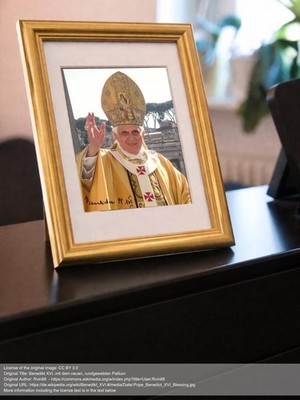 Repro-Autogramm - Papst Benedikt XVI - Gerahmt - Vatikan
