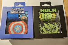 Same Day Shipping Marvel Captain America Hulk 2 Pack Men Crew Socks Size 6-12