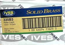 Box of 10 H.B. Ives 335B3 Finished Bright Brass Adjustable Catch Roller