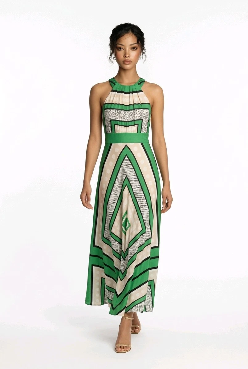 scarf print crêpe de chine fit & flare maxi dress Pink Petal Scarf Tie Cutout Maxi Fei Dress XXS main image 0