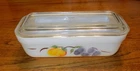 Vintage Fire King Fruit Rectangular Refrigerator Dish w/Lid